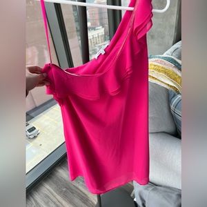 Naked Zebra pink one shoulder dress